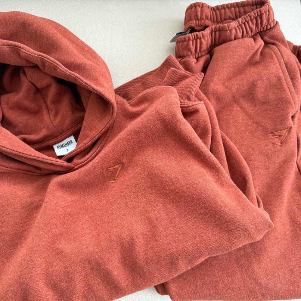Gymshark Rest Day Sweats- Crew and Joggers in Cinnamon Brown Marl
